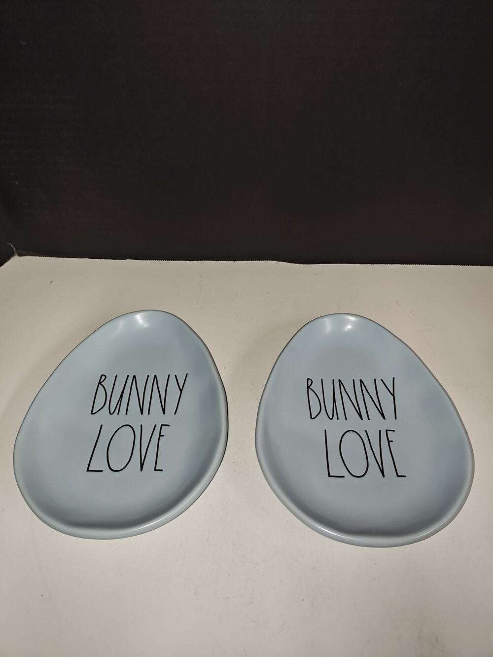 Rae Dunn Artisan Collection By Magenta Blue Bunny Love Plates 181 Kitchen Decor